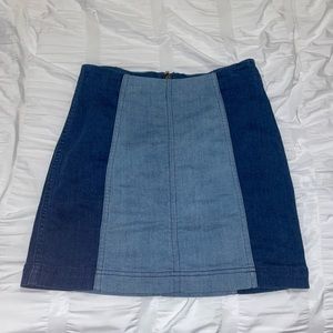 Free People Two Toned Denim Skirt
